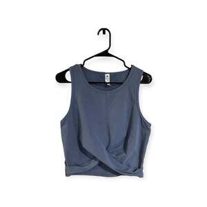 Yogalicious Tank Twist Front Cropped Blue XL